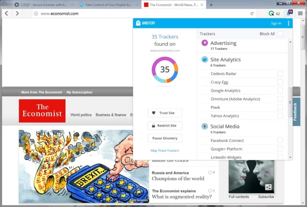 Ghostery chrome extension to see what tools and plugins a competitor is using