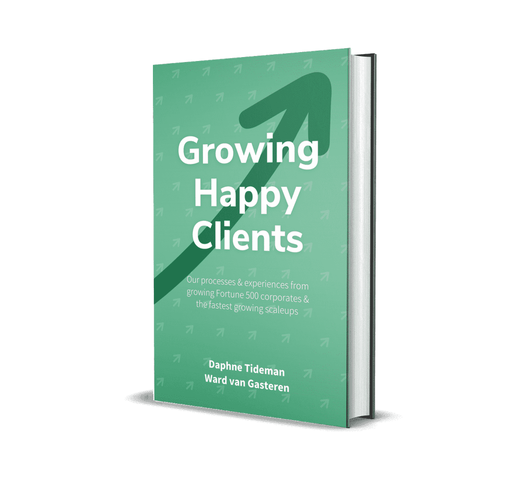 Growing Happy Clients book cover by Ward van Gasteren and Daphne Tideman