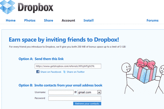 Growth Hacking voorbeeld van Dropbox-hack